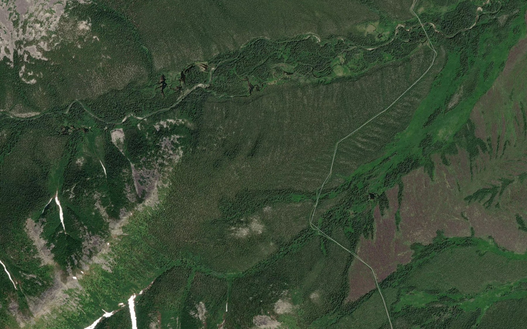 Satellite map of the Pirate Creek