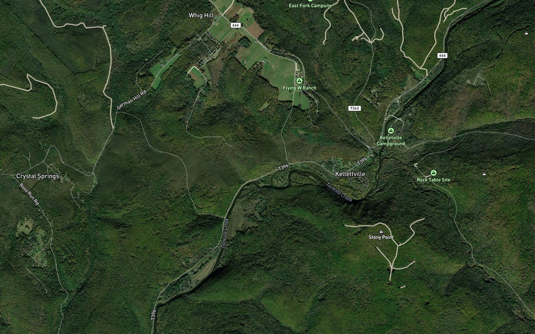 Satellite map of the Church Run