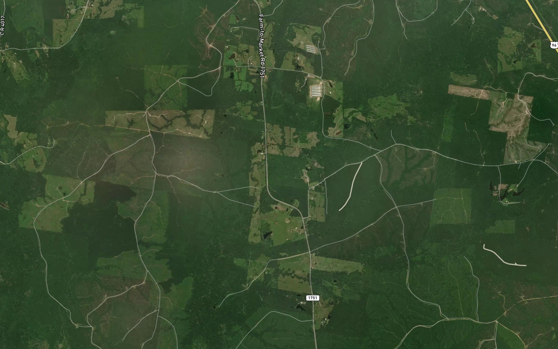 Satellite map of the Caney Creek