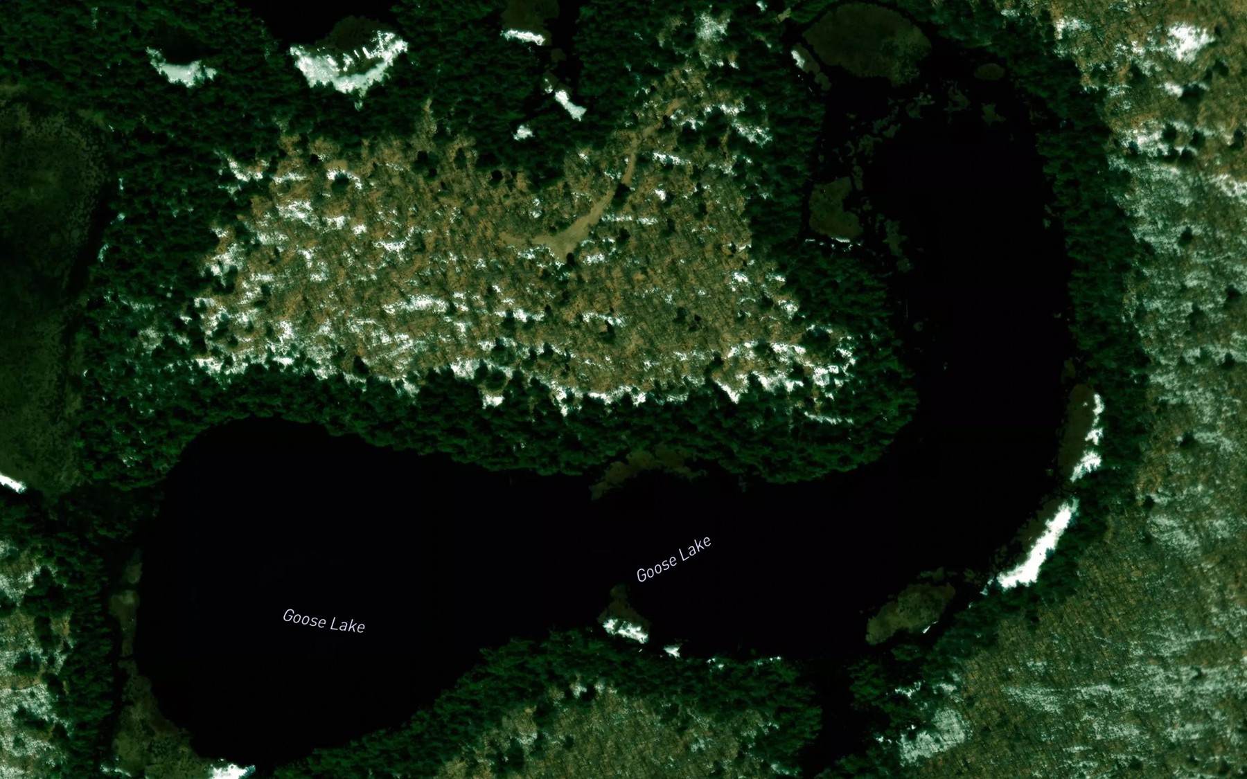 Satellite map of the Goose Lake