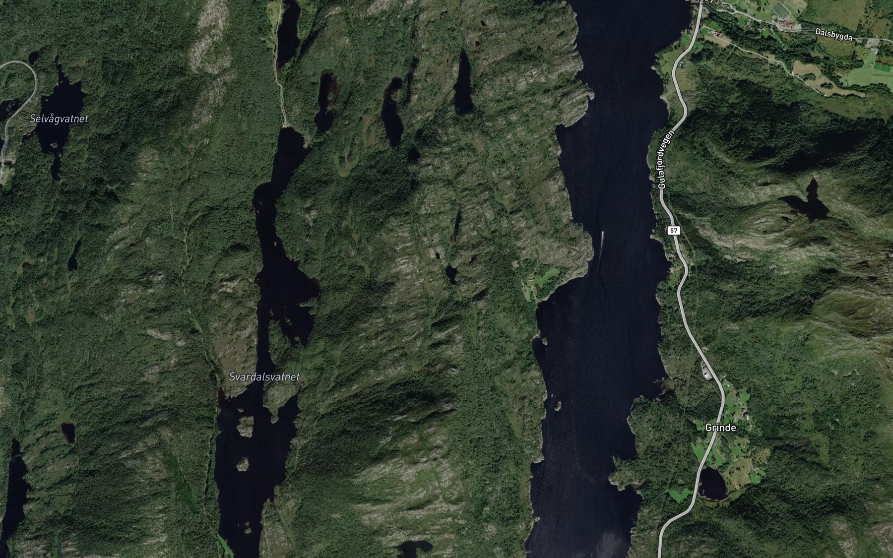 Satellite map of the Djupetjorna