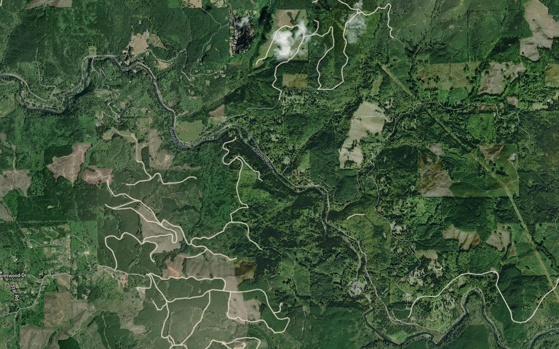 Satellite map of the Woolford Creek
