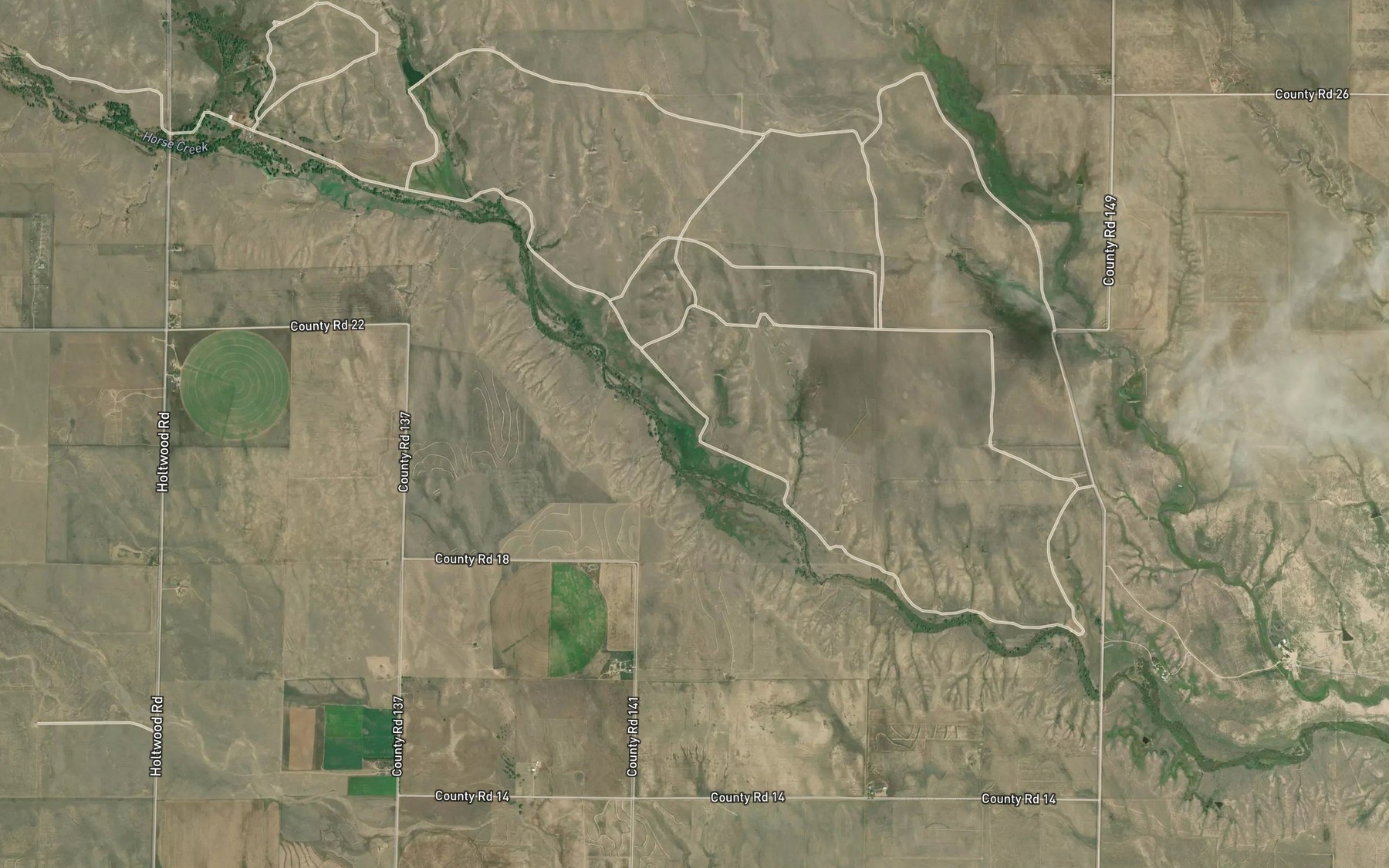 Satellite map of the Two Springs Ditch