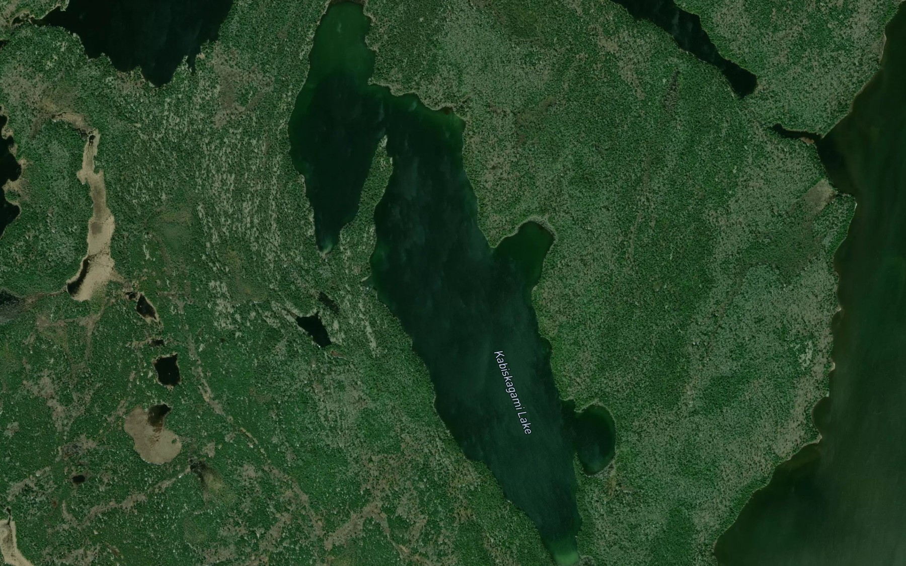 Satellite map of the Kabiskagami Lake
