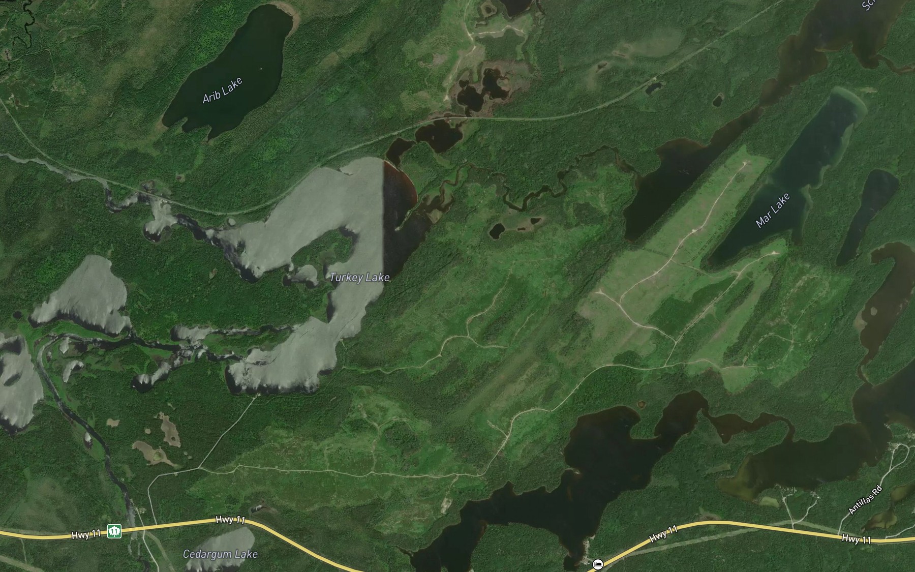 Satellite map of the Wildgoose Creek