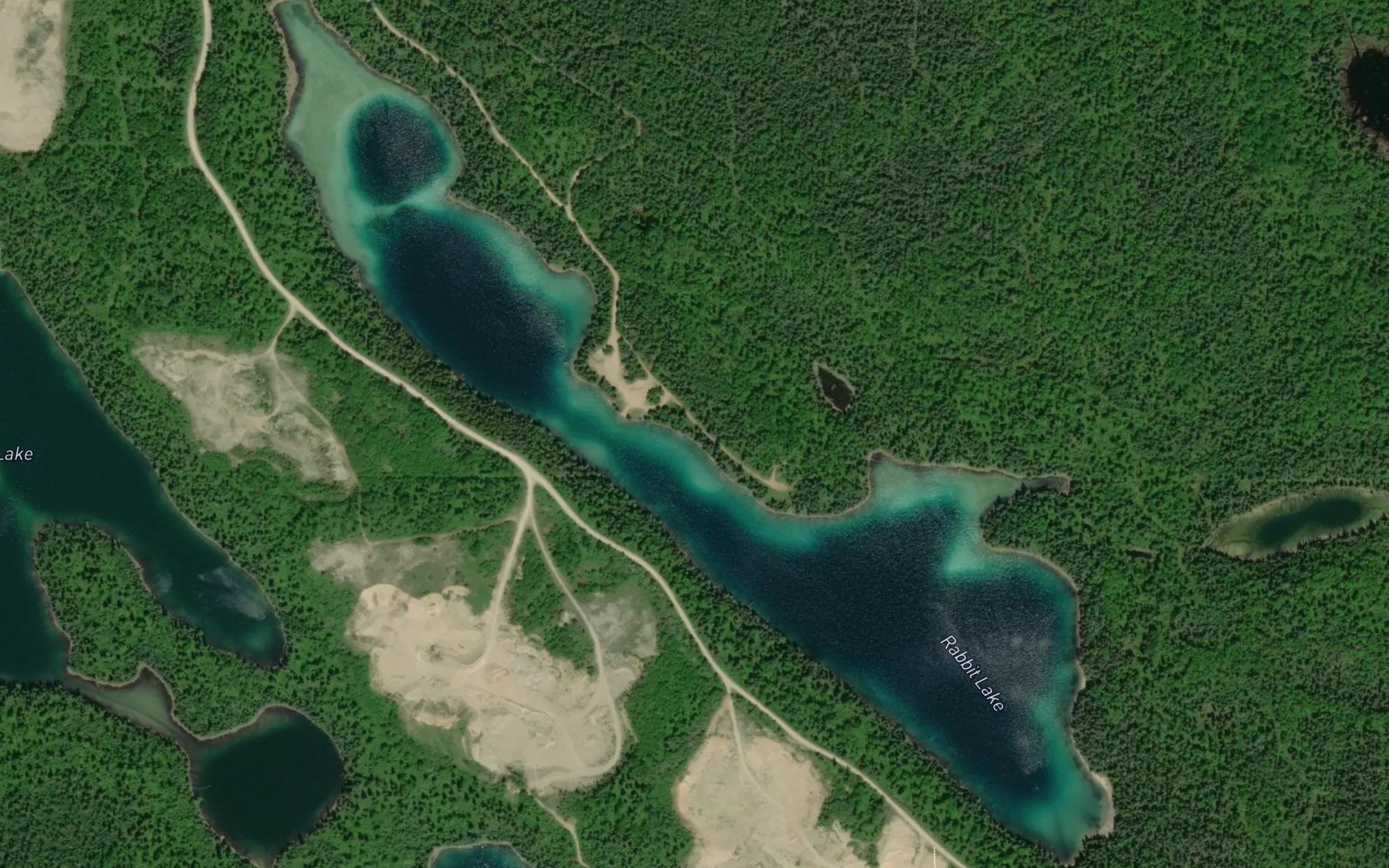 Satellite map of the Rabbit Lake