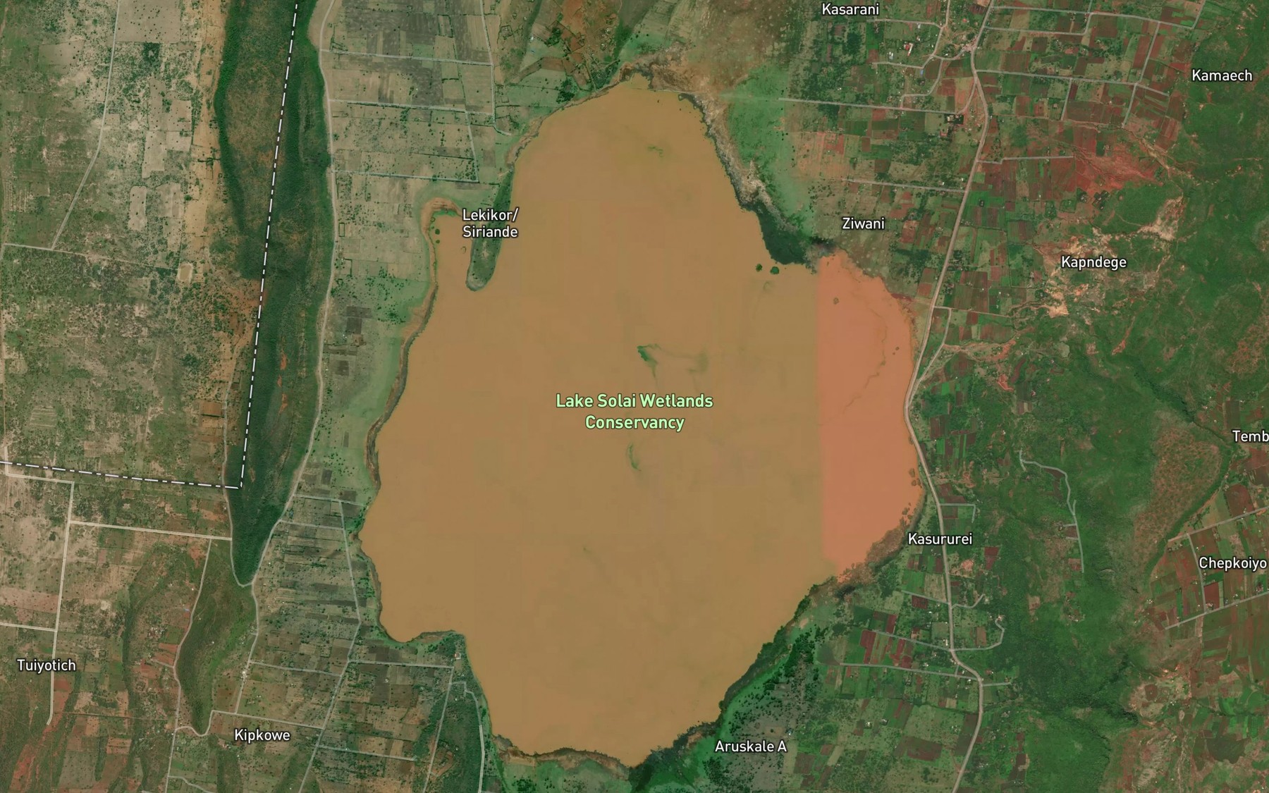 Satellite map of the Lake Solai