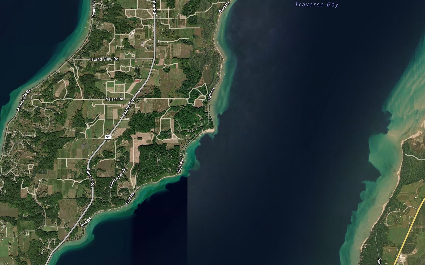 Satellite map of the Willow Point