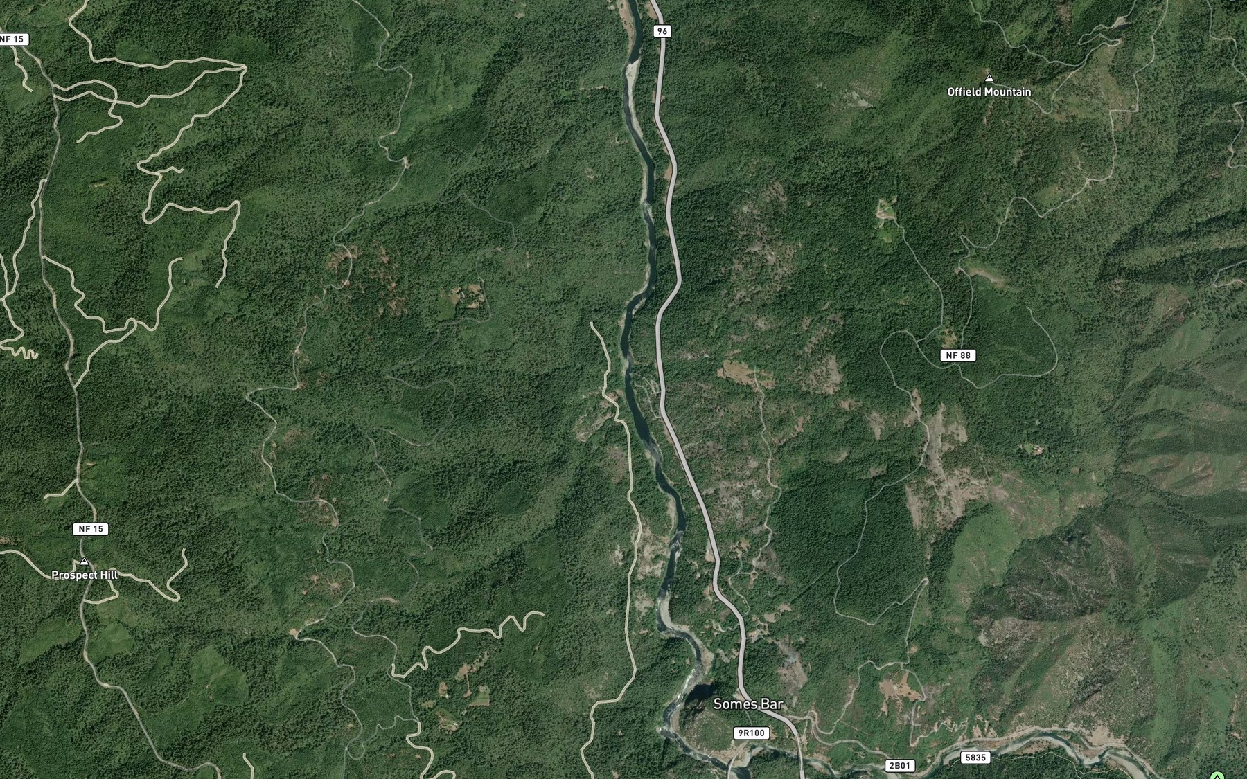 Satellite map of the Teneyck Creek