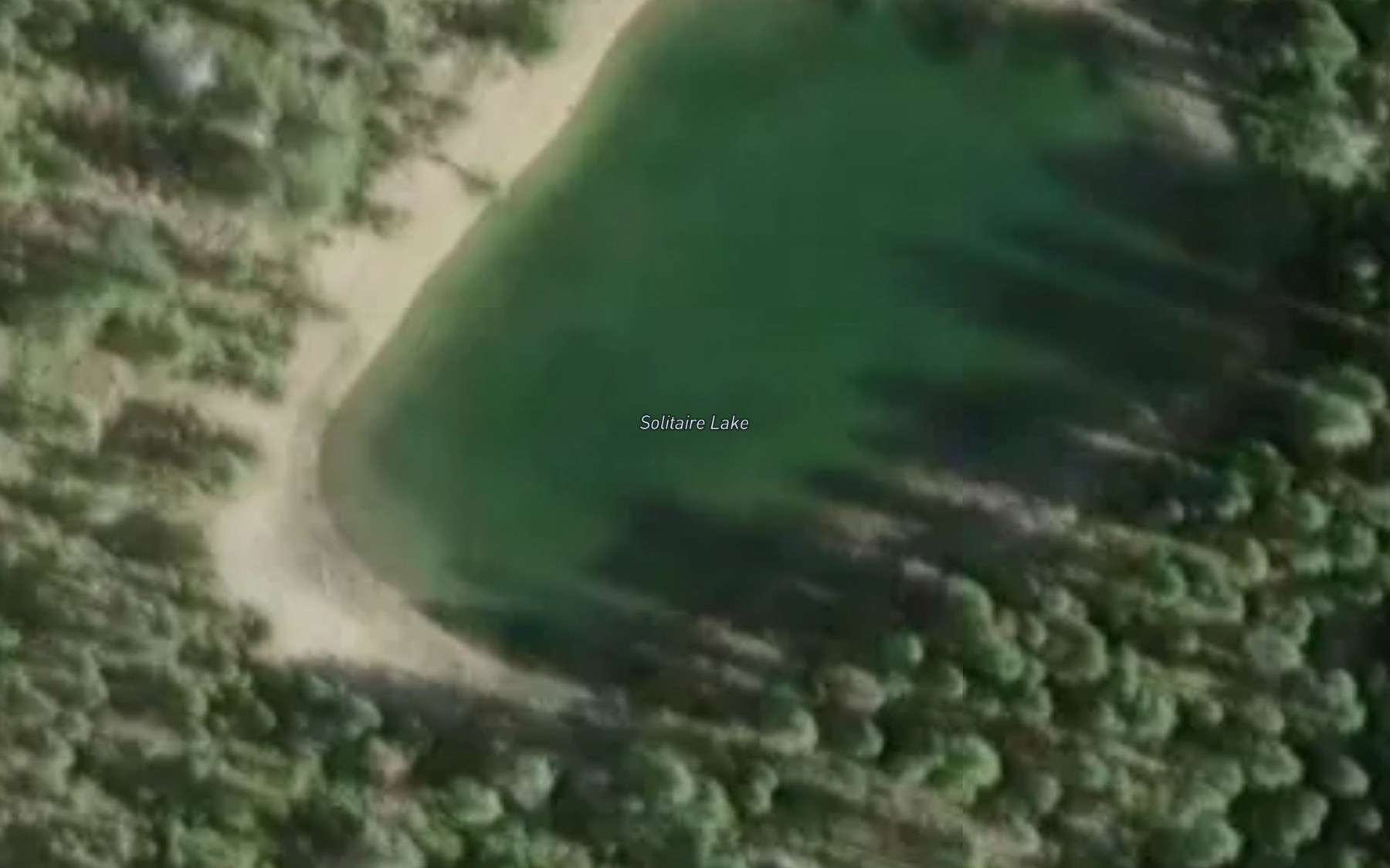 Satellite map of the Solitaire Lake