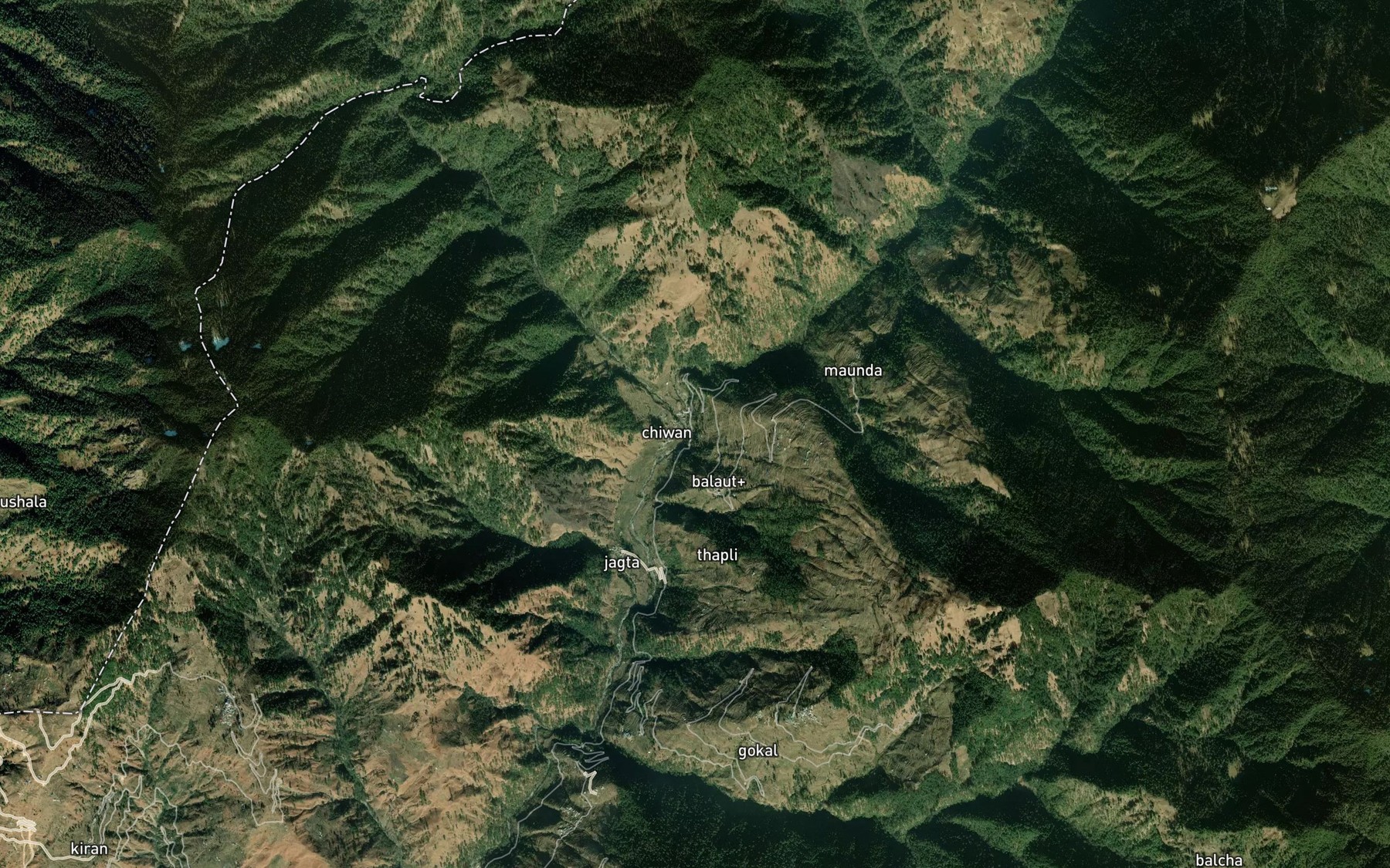Satellite map of the Tara Mundal Gad