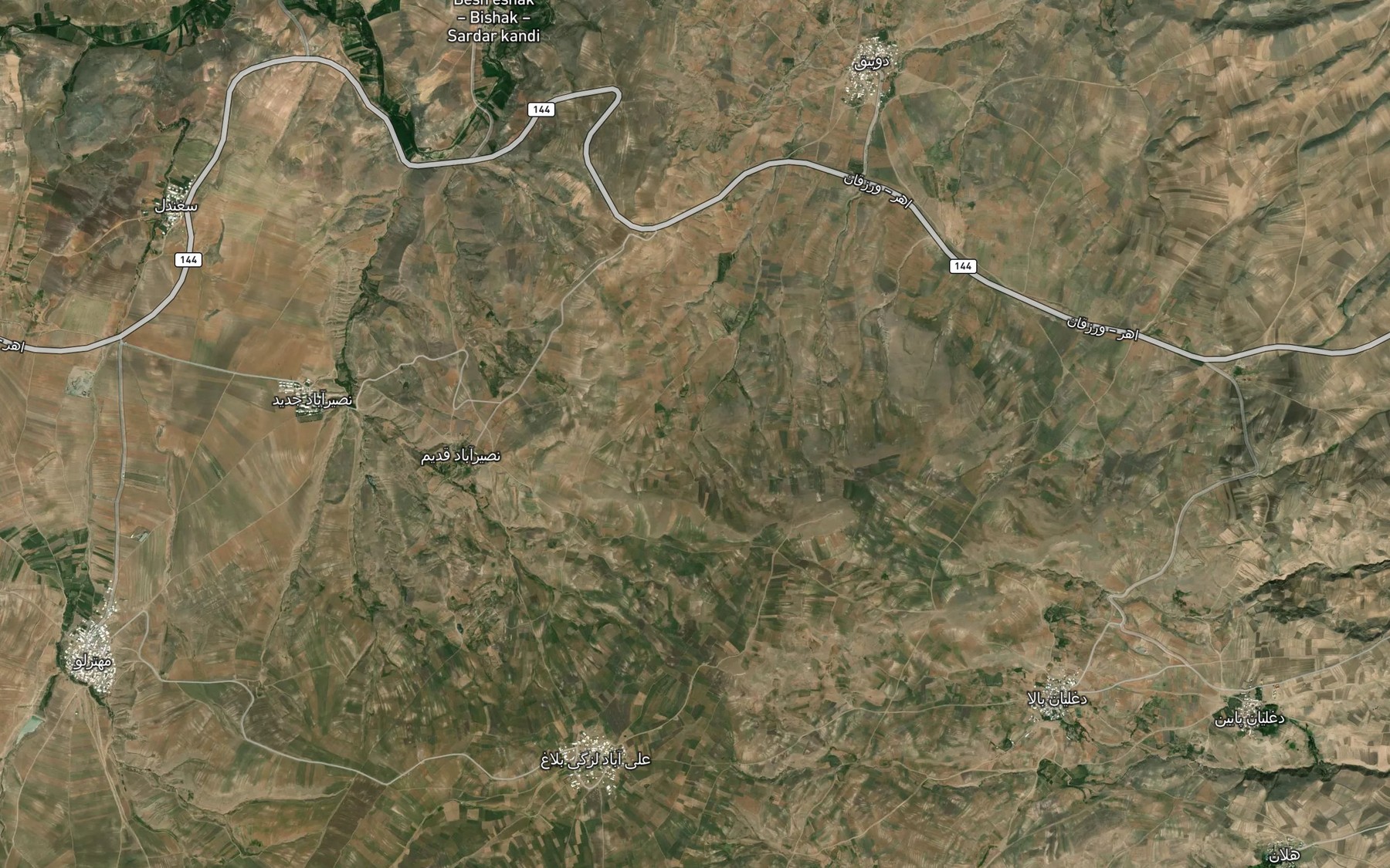 Satellite map of the Qareh Cheshmeh