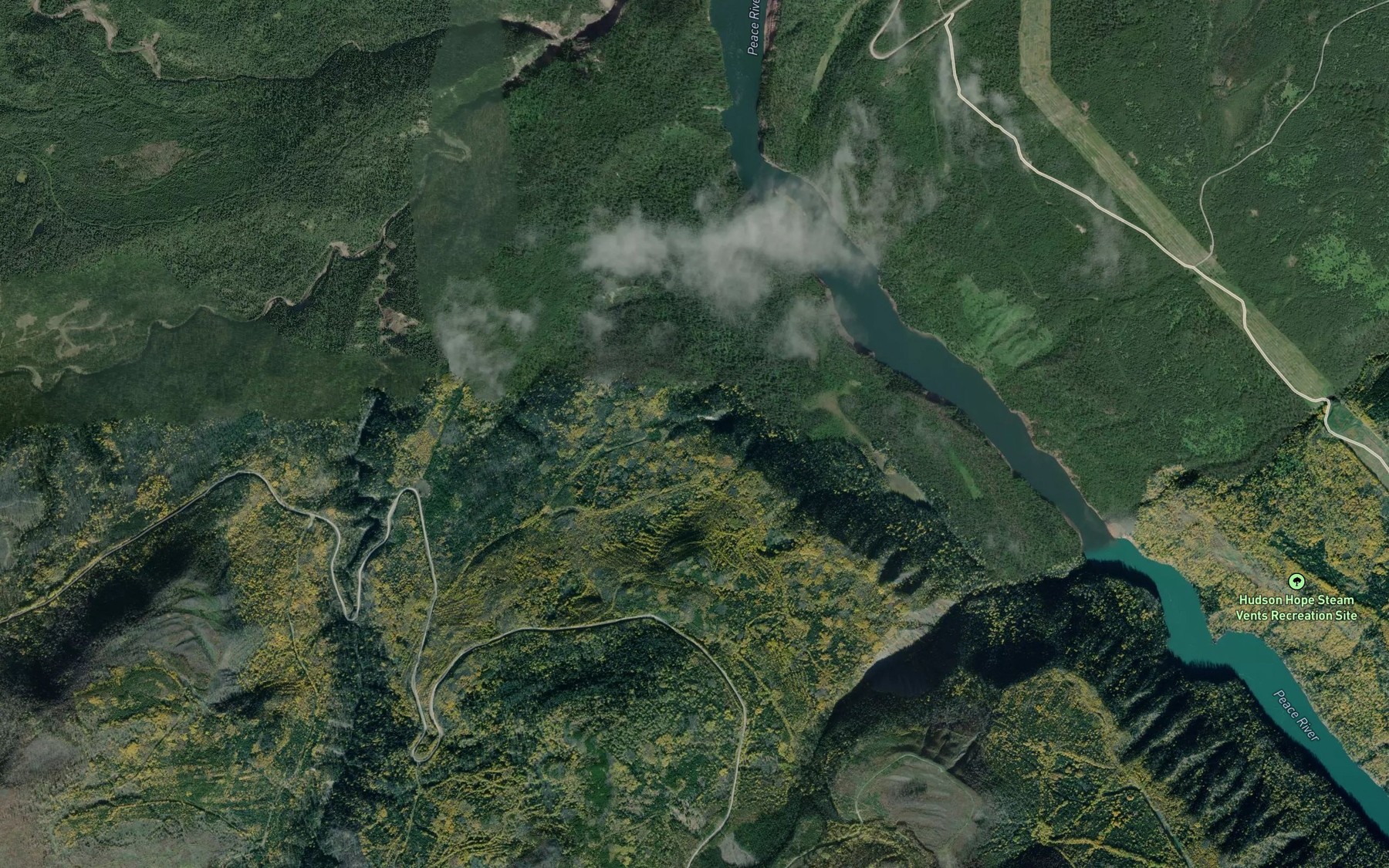 Satellite map of the Island Creek