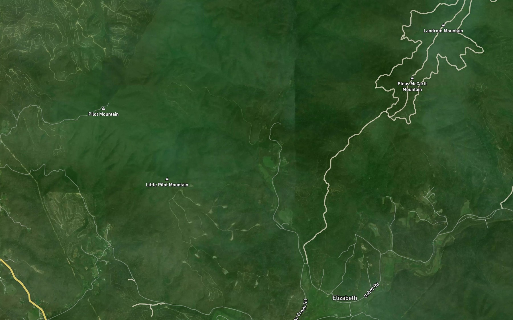 Satellite map of the Jim Branch