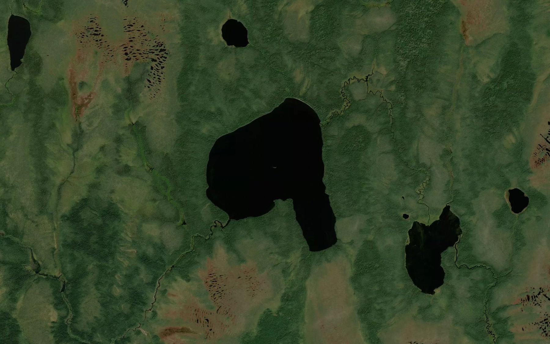 Satellite map of the Bevan Lake
