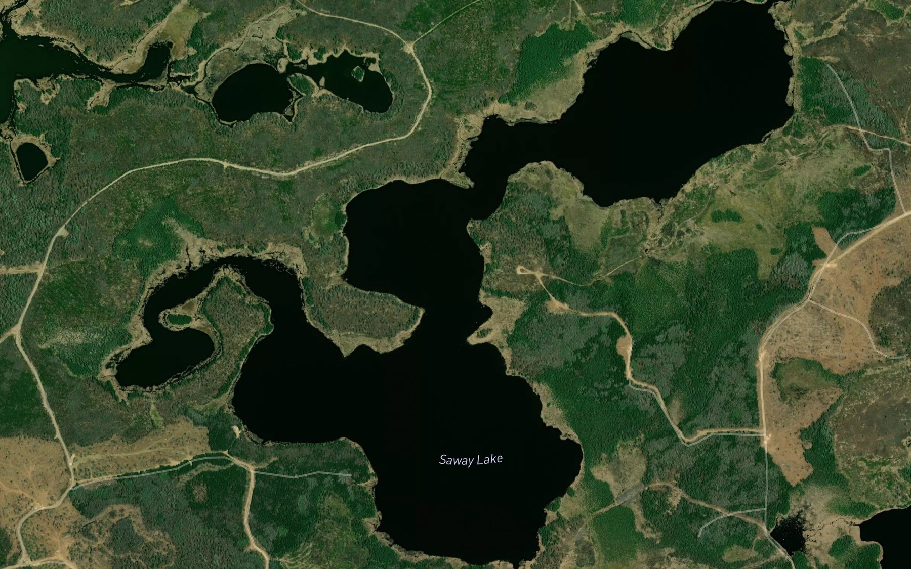 Satellite map of the Saway Lake