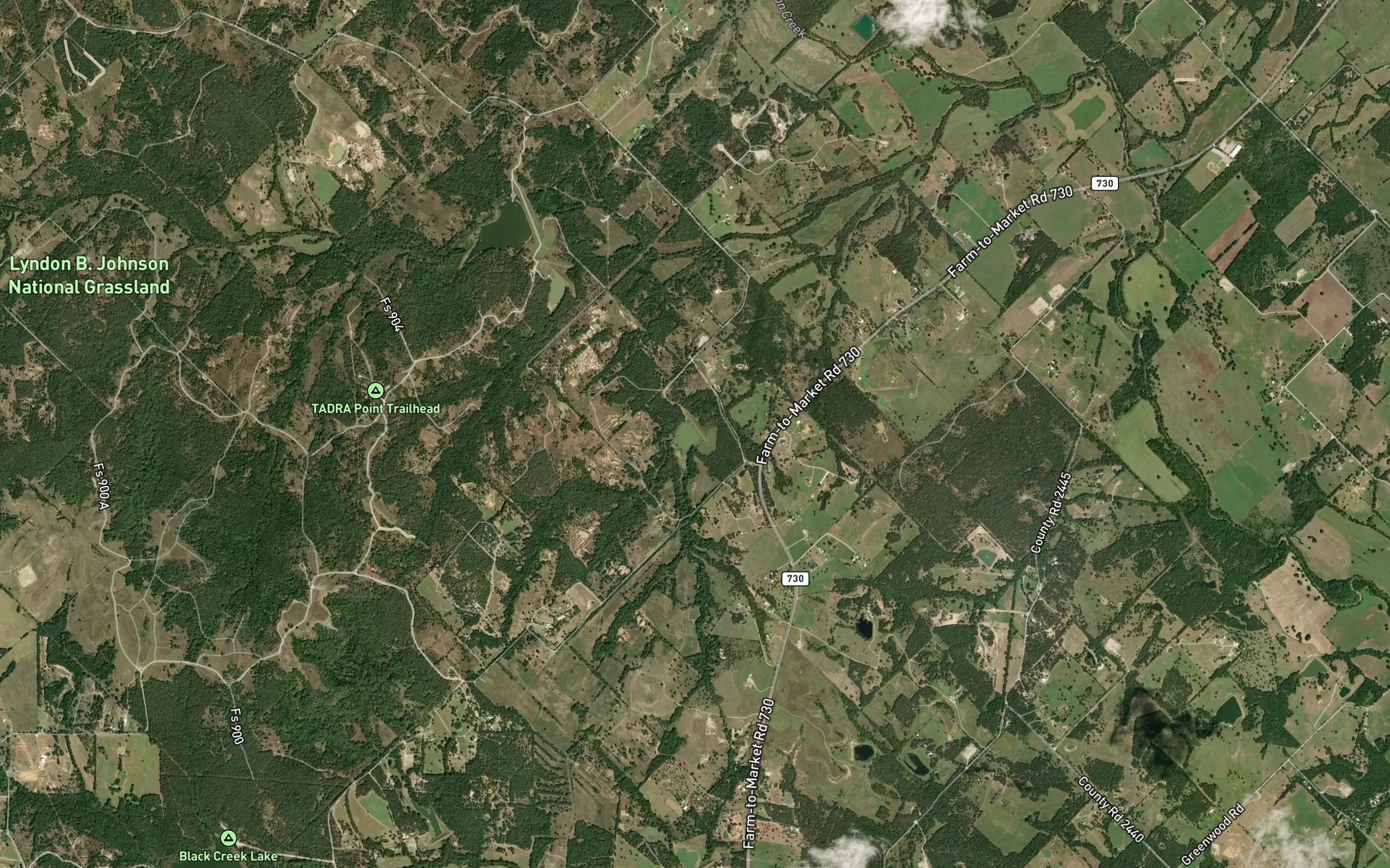 Satellite map of the Soil Conservation Service Site 12d Reservoir