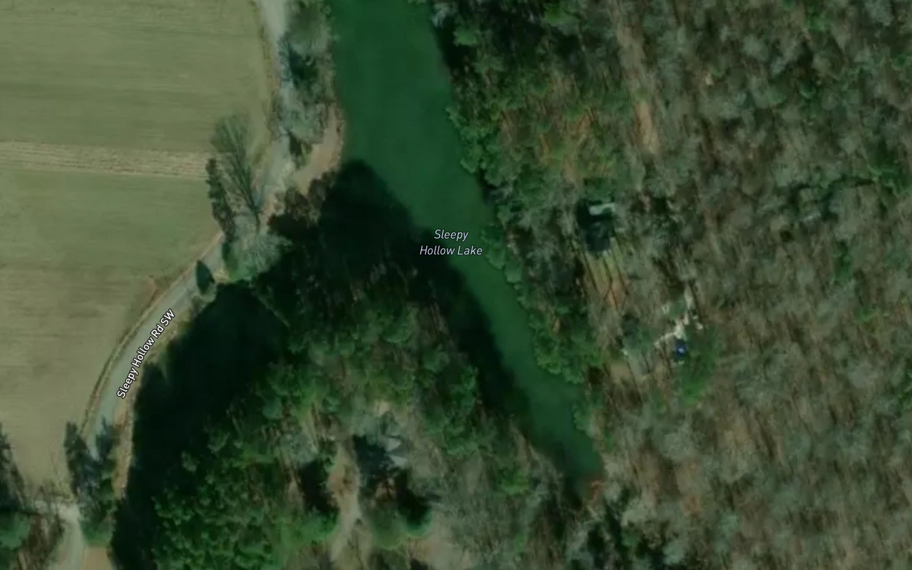 Satellite map of the Sleepy Hollow Lake