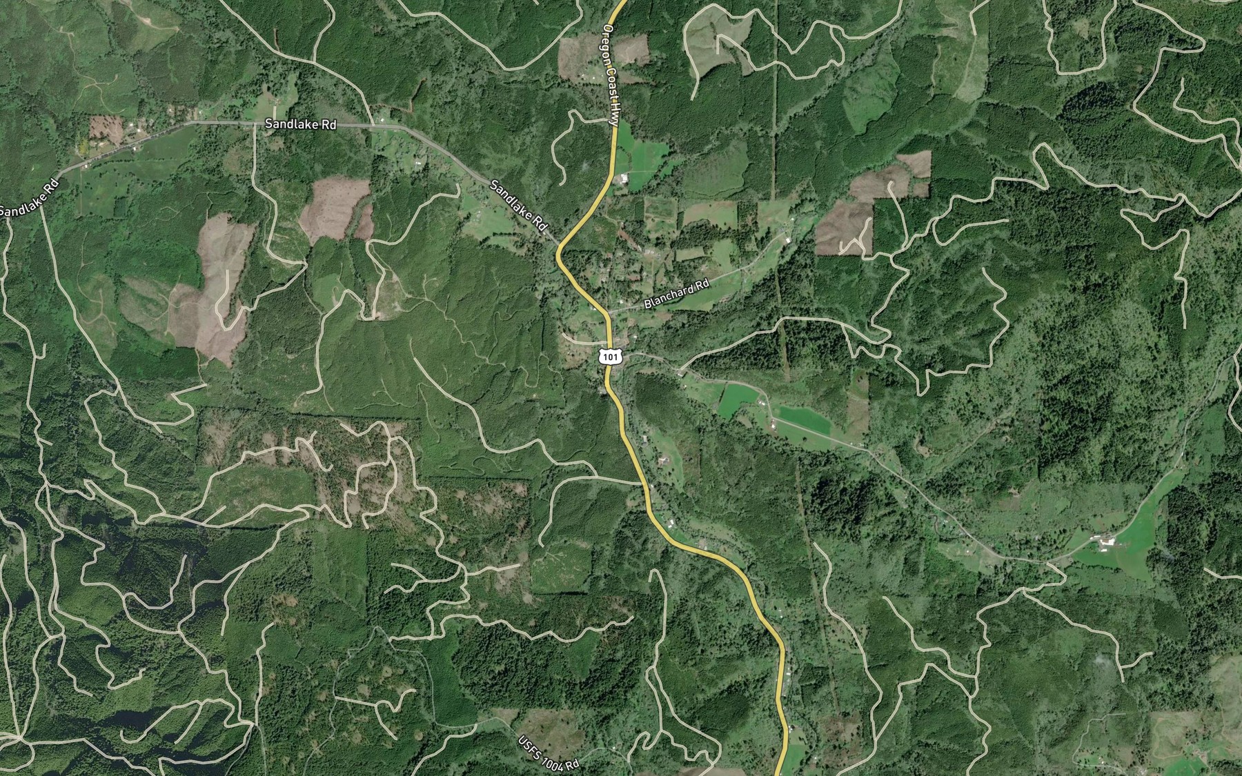 Satellite map of the East Beaver Creek