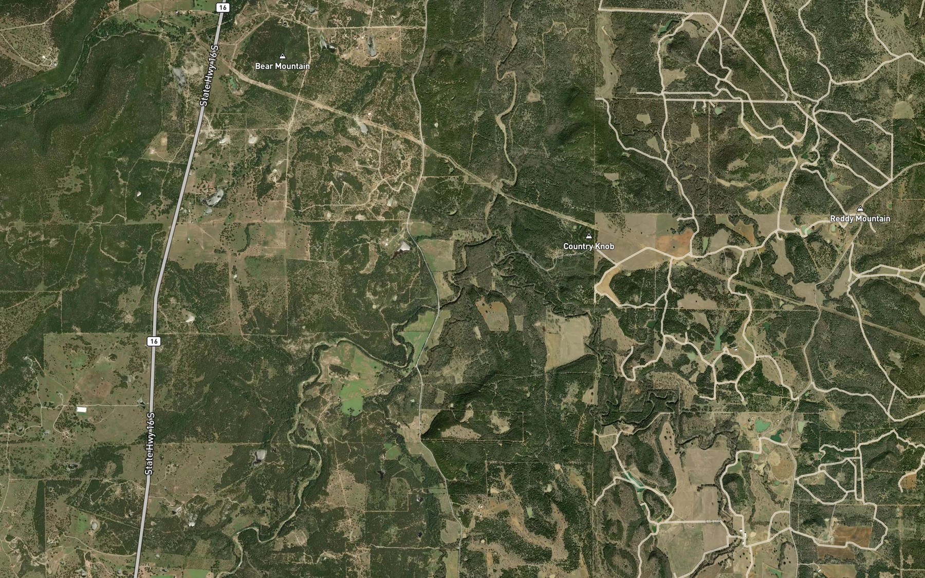 Satellite map of the Middle Creek