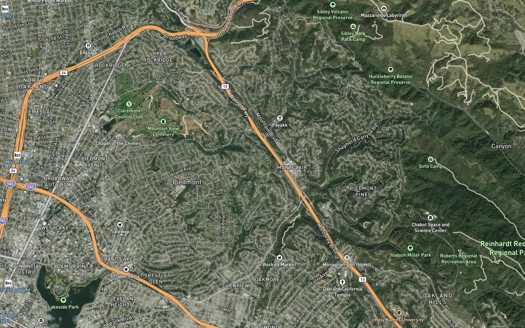 Satellite map of the Reservoir Number One