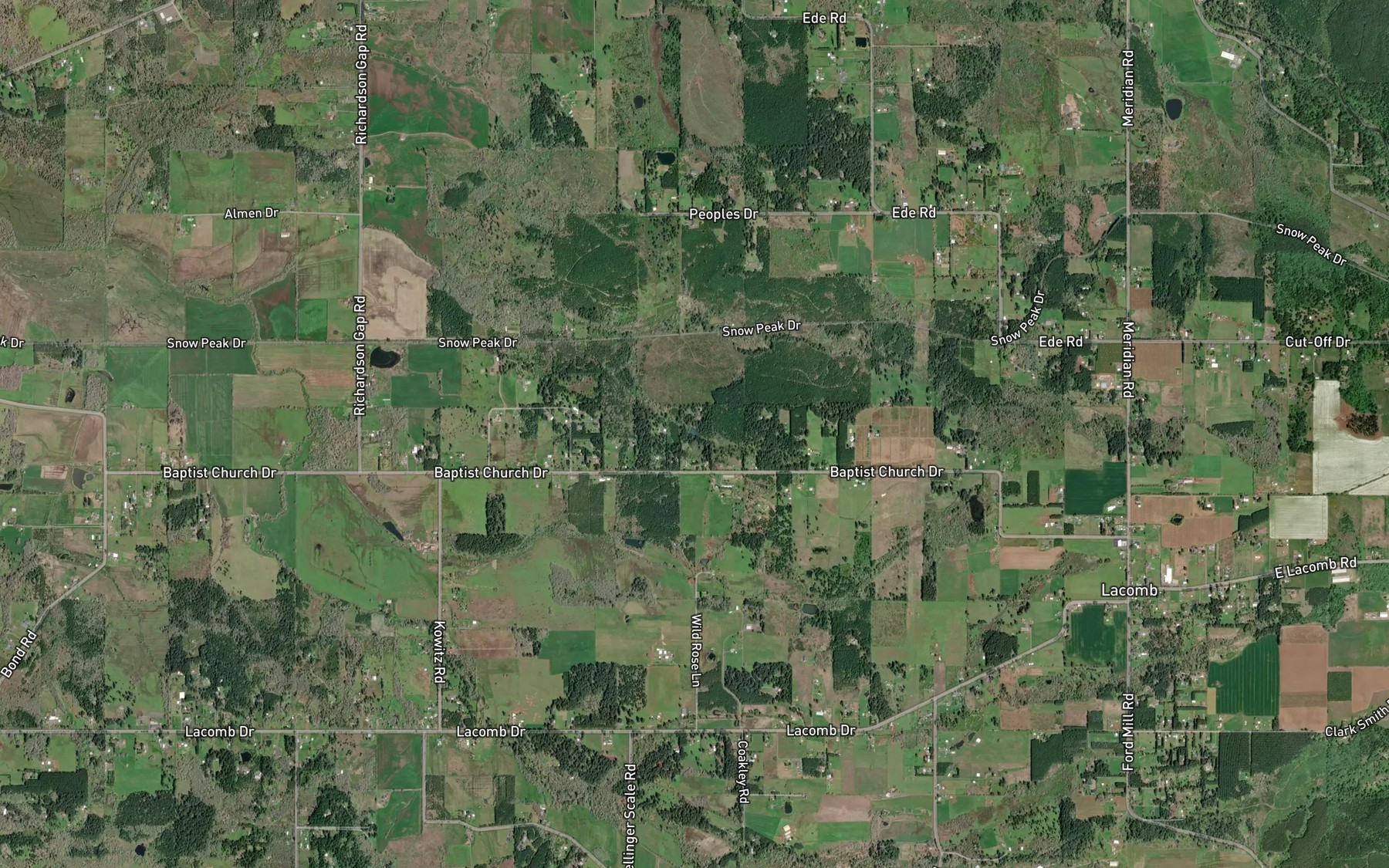 Satellite map of the Davenport Pond
