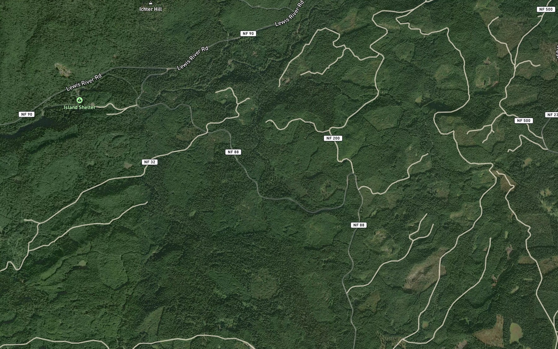 Satellite map of the North Fork Pass Creek