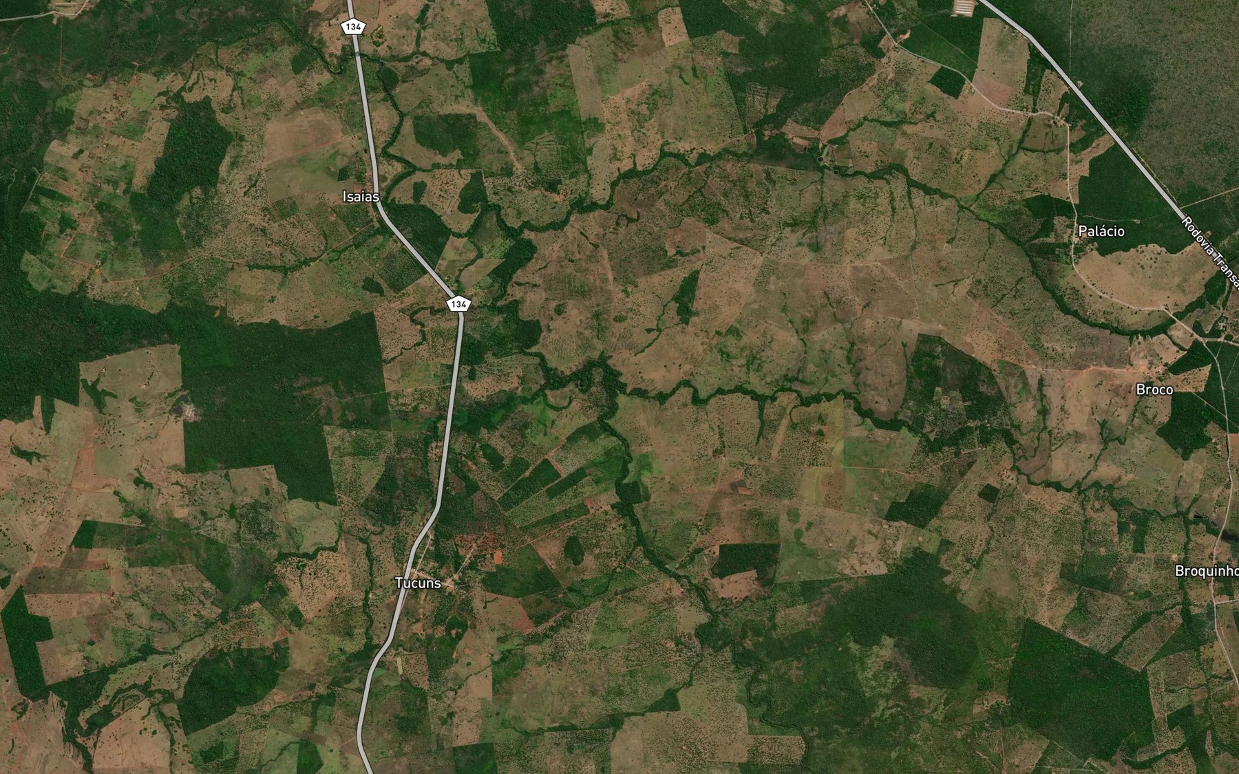 Satellite map of the Corrego Broco