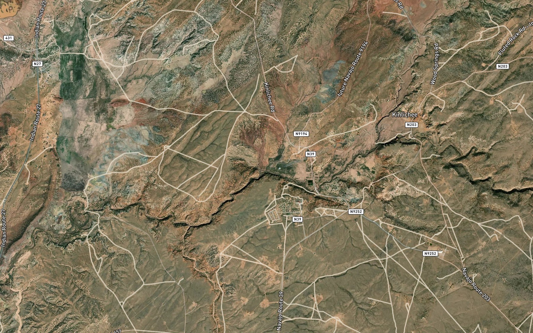 Satellite map of the Be-ite-Lini Spring