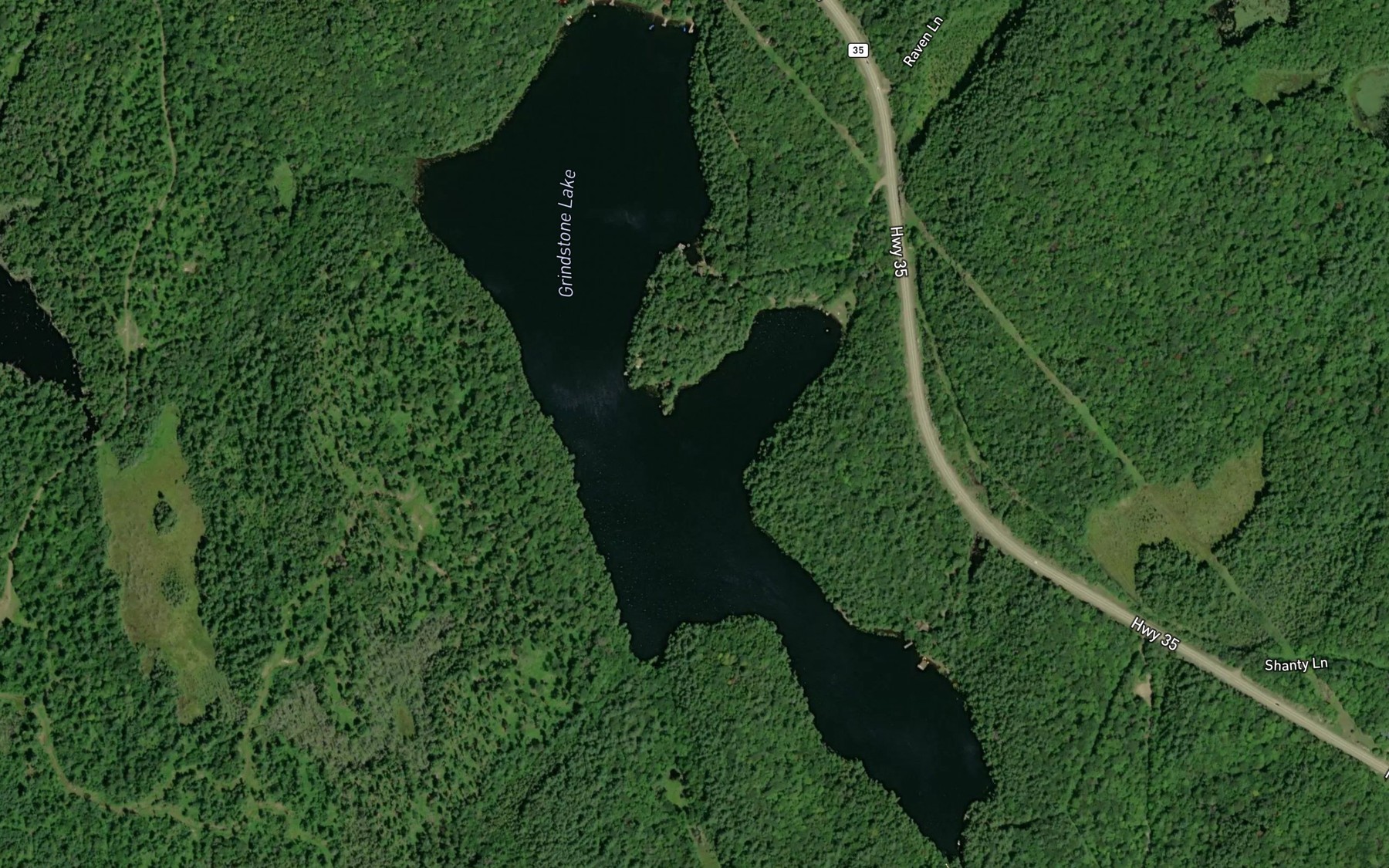 Satellite map of the Grindstone Lake