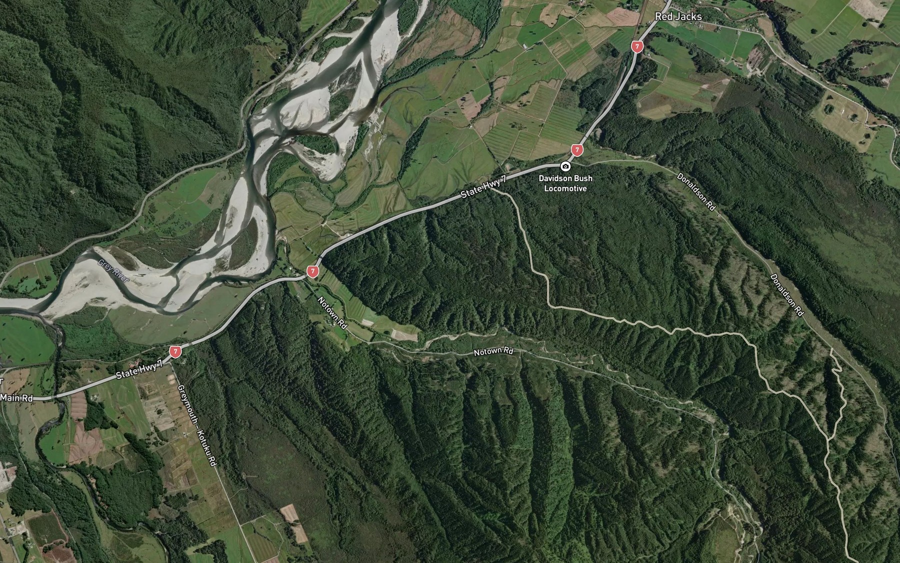 Satellite map of the Black Jack Creek