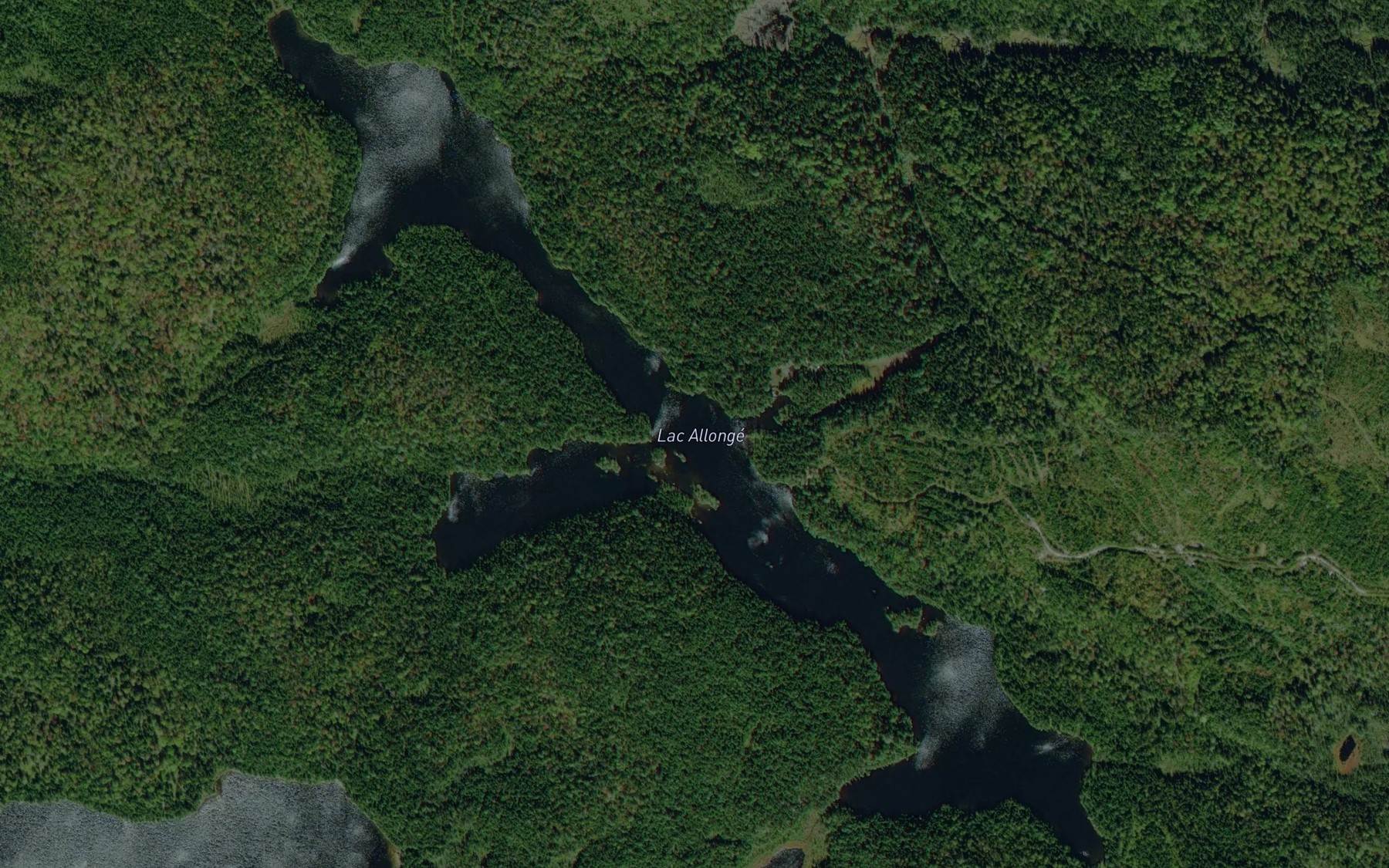 Satellite map of the Lac Allonge