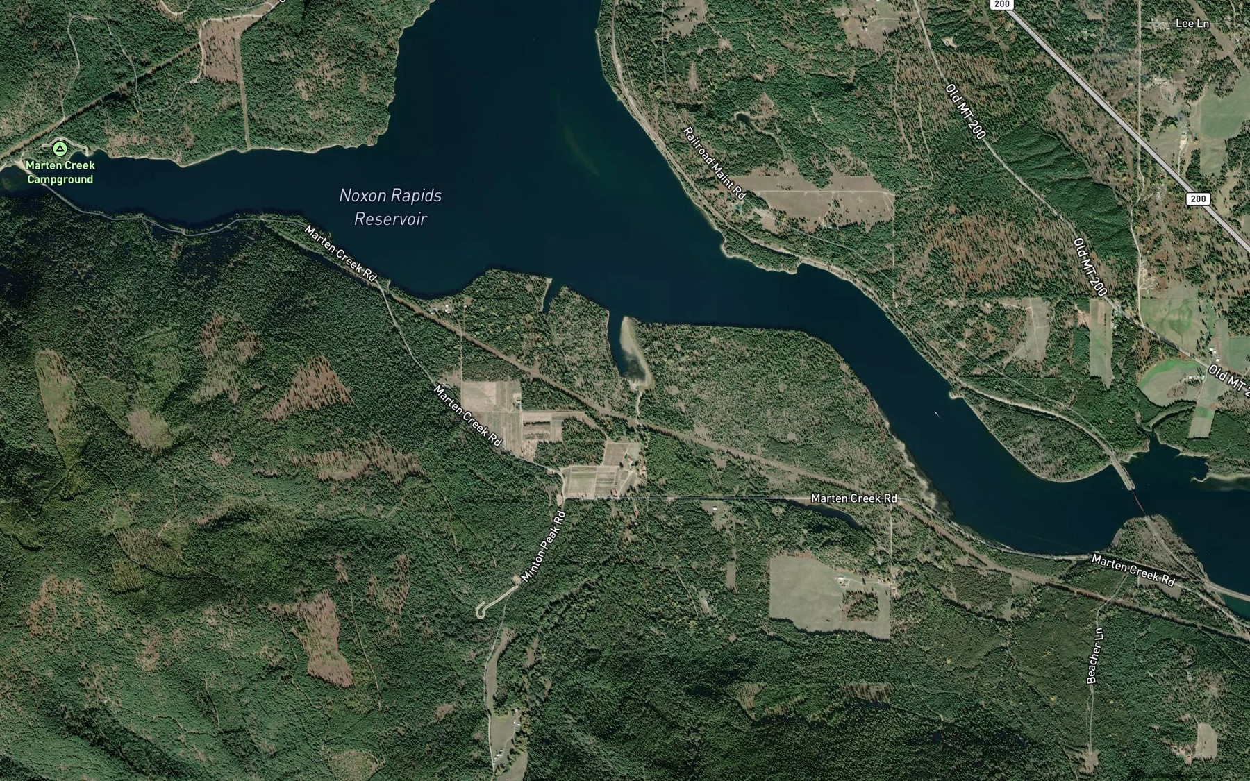Satellite map of the Tuscor Creek
