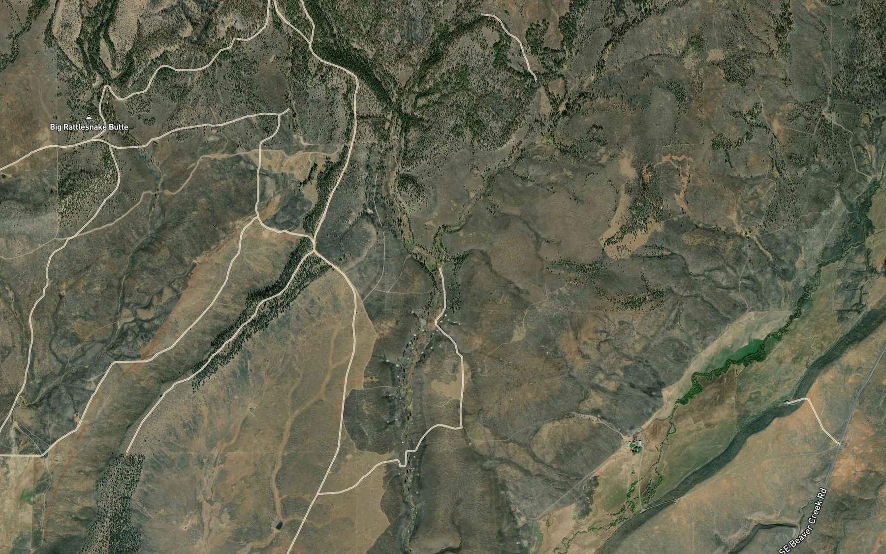 Satellite map of the Widow Creek