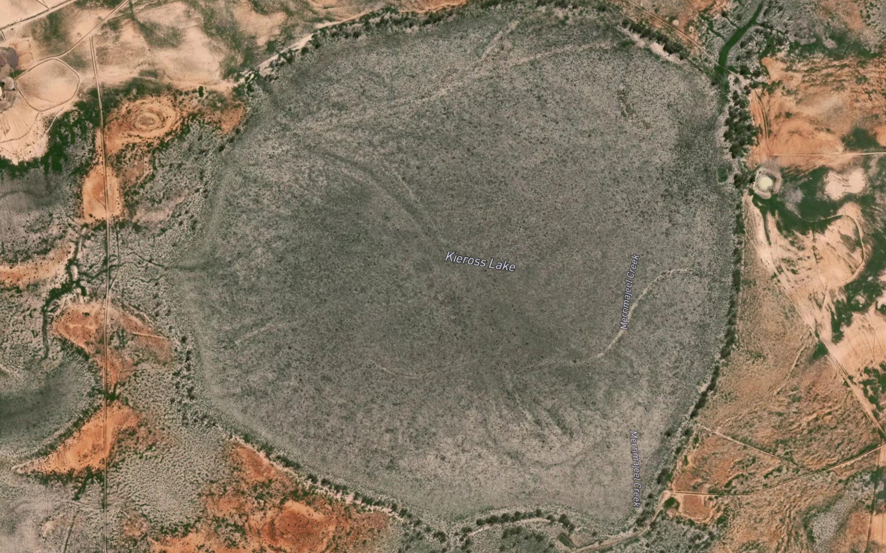 Satellite map of the Kieross Lake