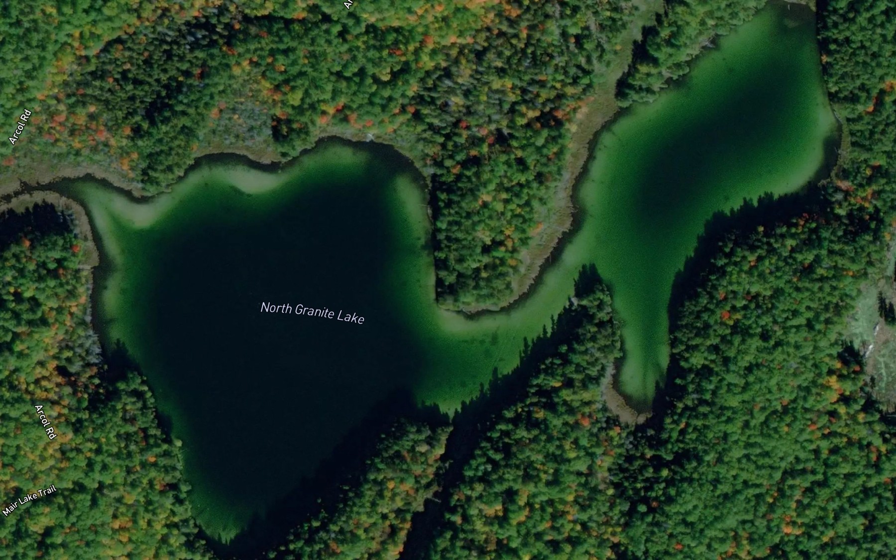 Satellite map of the North Granite Lake
