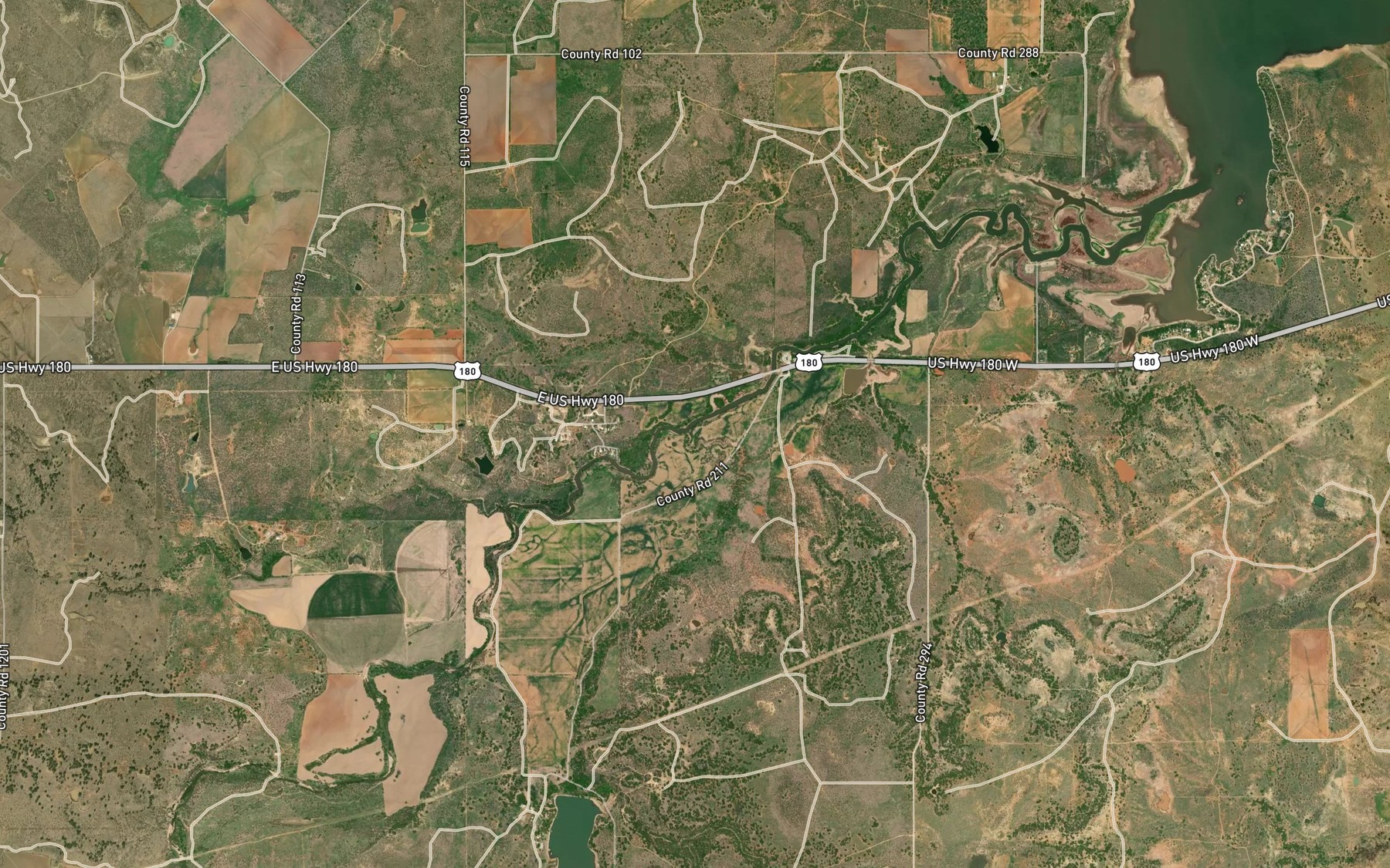 Satellite map of the Dry Branch