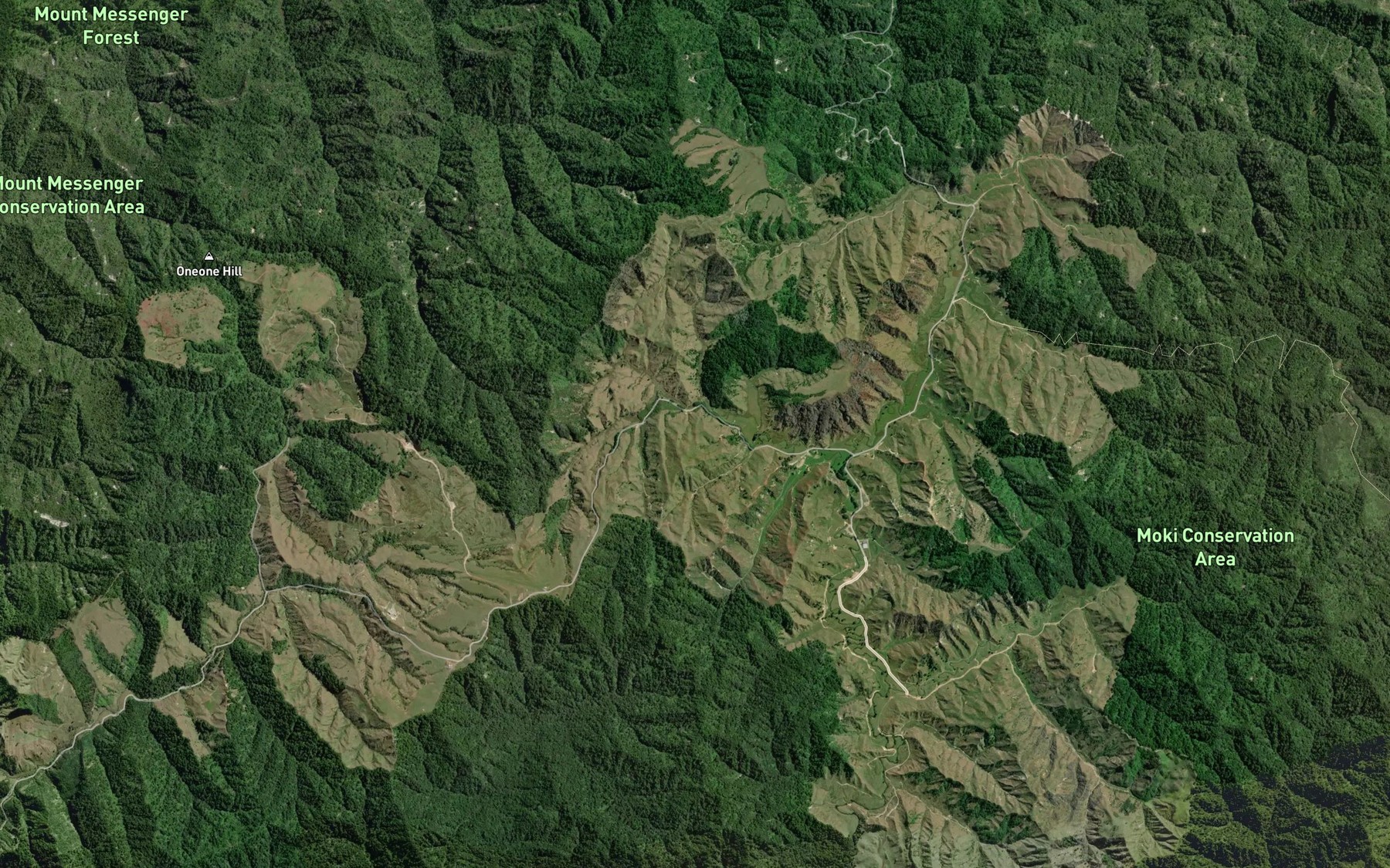 Satellite map of the Mangatuna Stream