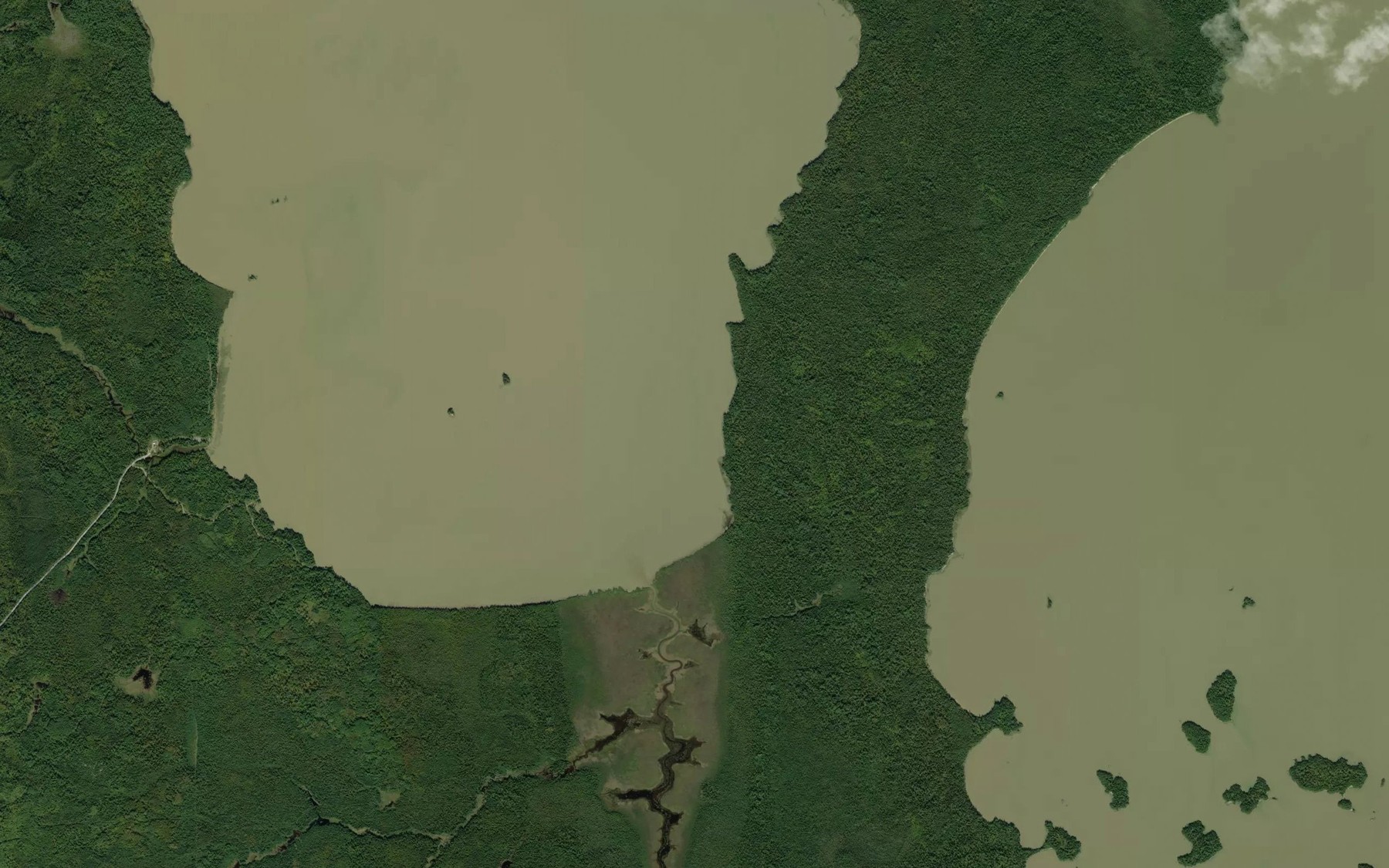 Satellite map of the Kechewaig Creek