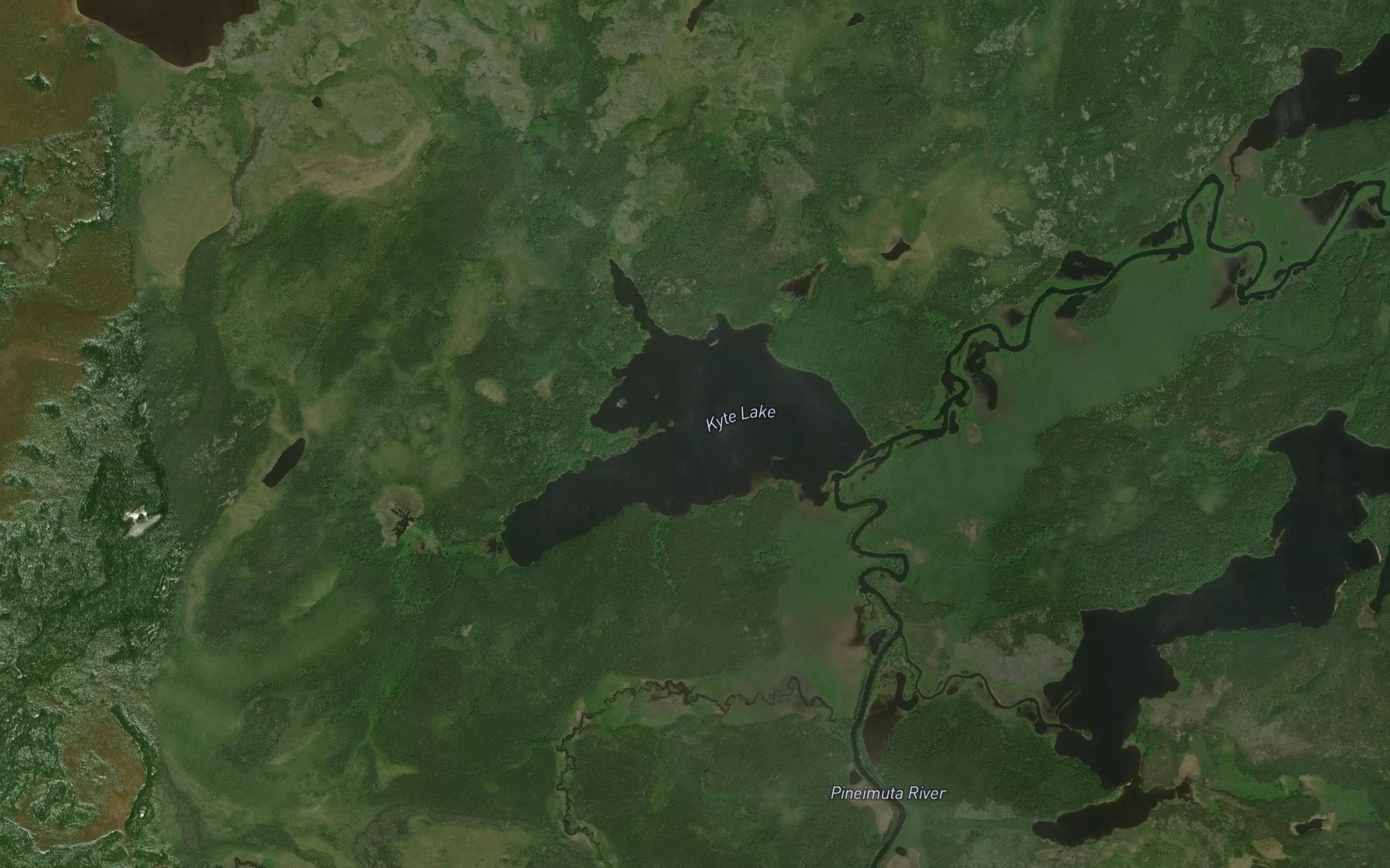 Satellite map of the Kyte Lake