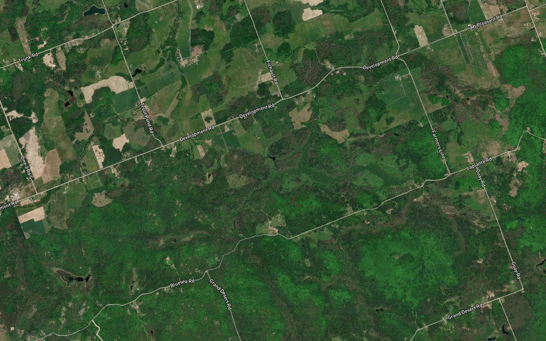Satellite map of the Sparks Creek
