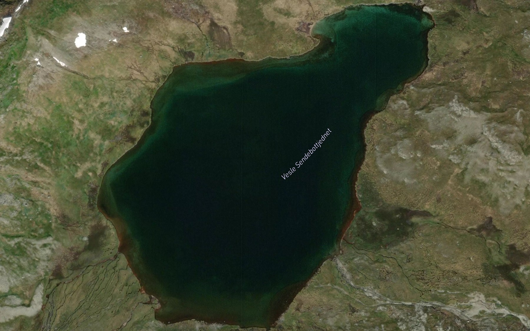 Satellite map of the Vesle Sendebottjernet