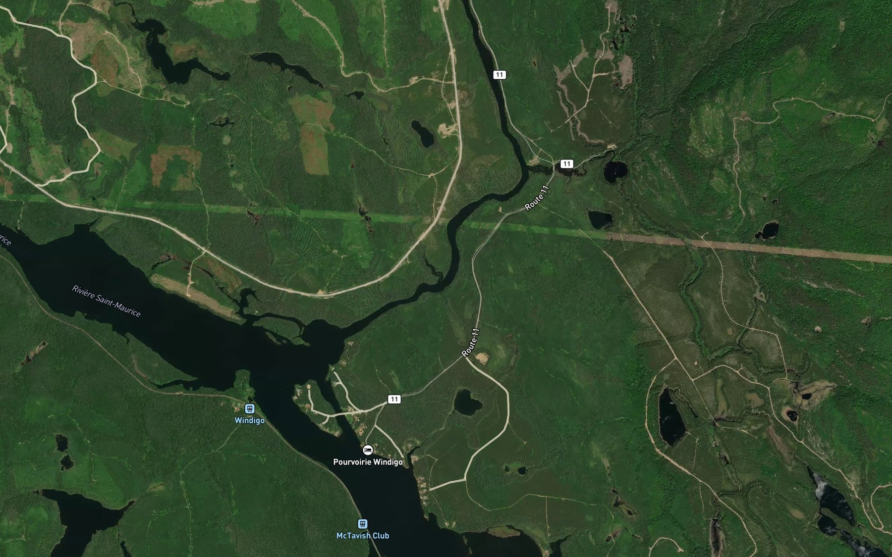 Satellite map of the Ruisseau Two and a Half Mile