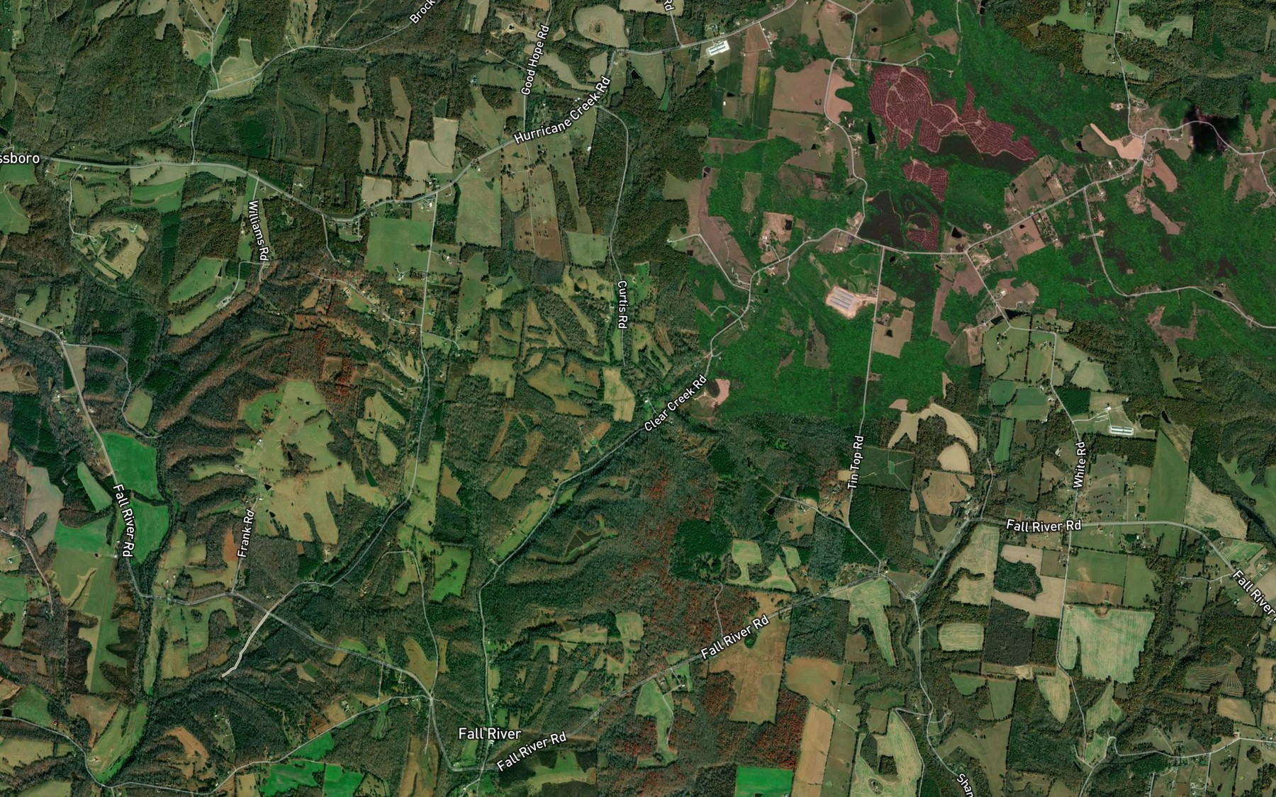 Satellite map of the Yancey Branch