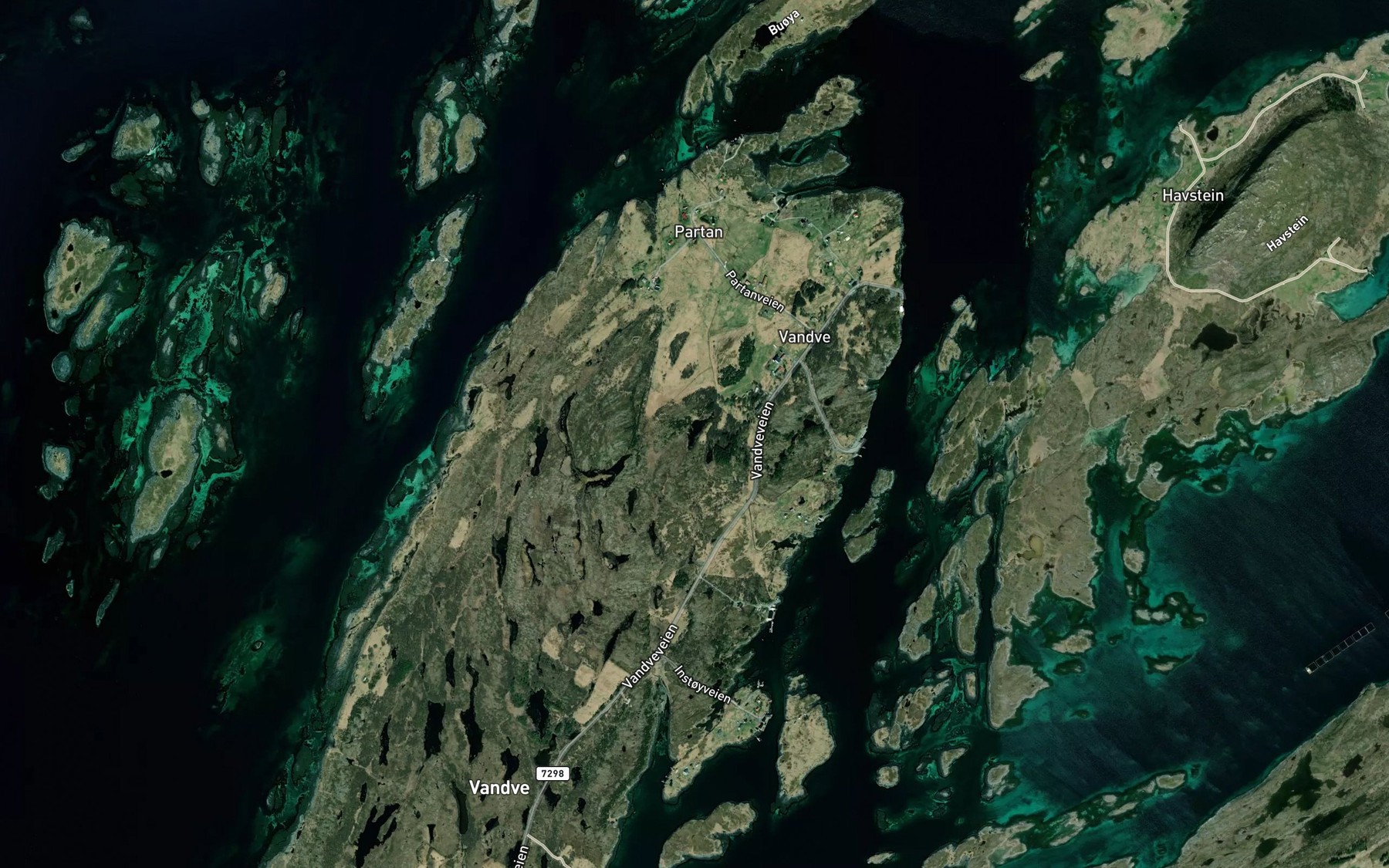 Satellite map of the Beretvatnet