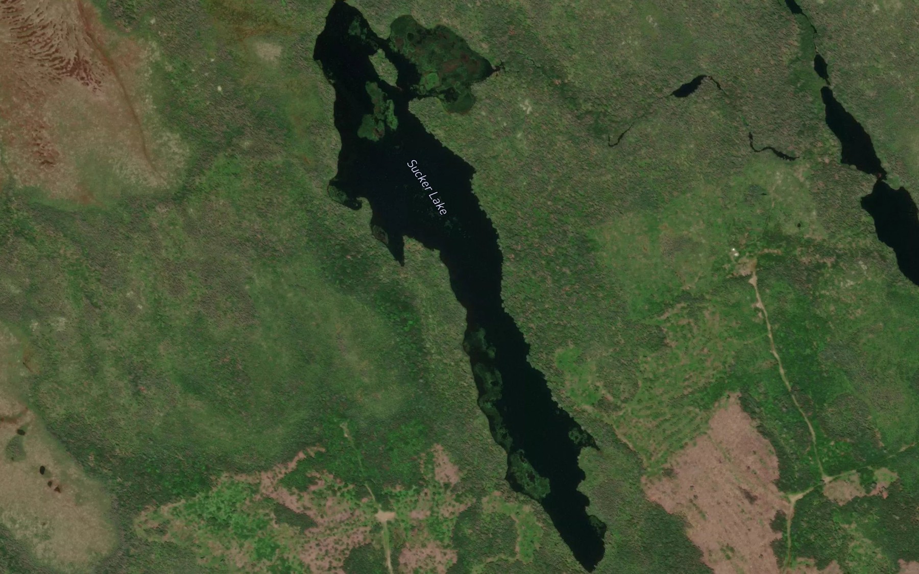 Satellite map of the Sucker Lake
