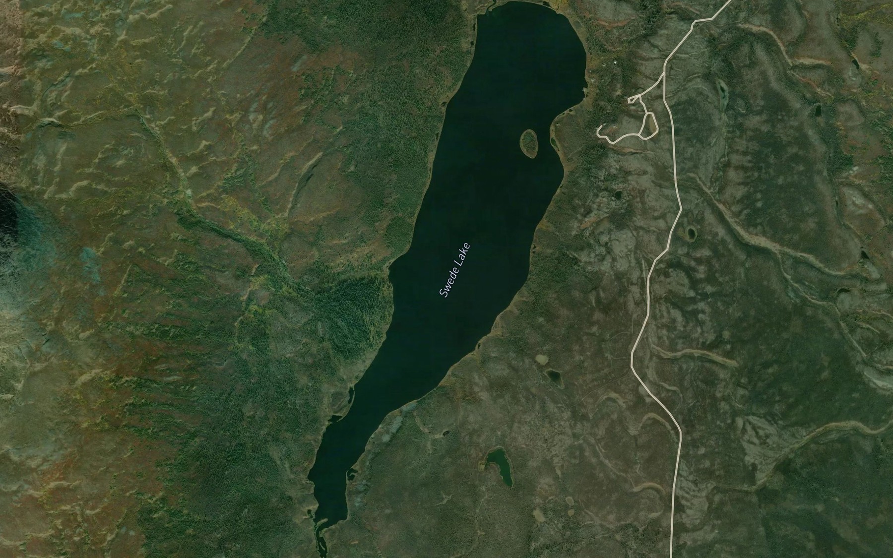 Satellite map of the Swede Lake