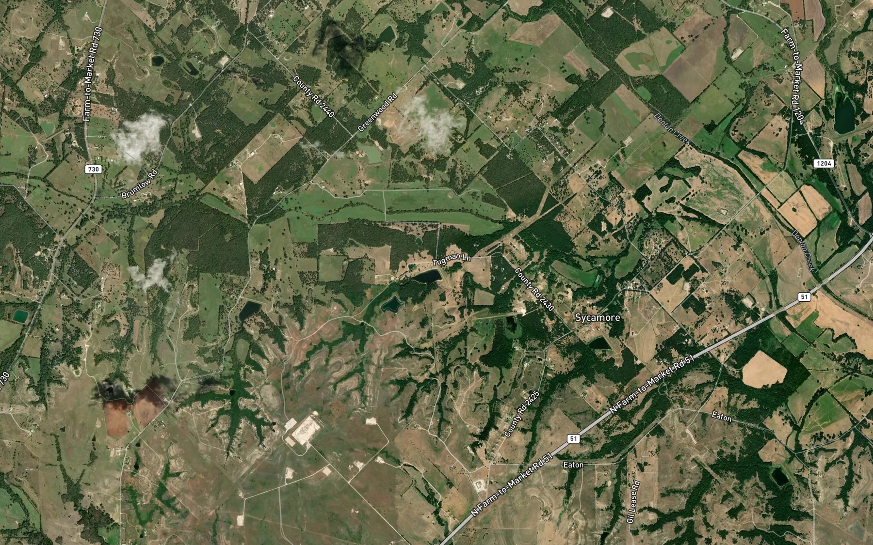 Satellite map of the Soil Conservation Service Site 18c Reservoir