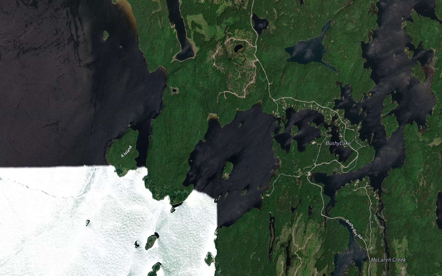 Satellite map of the Portage Bay