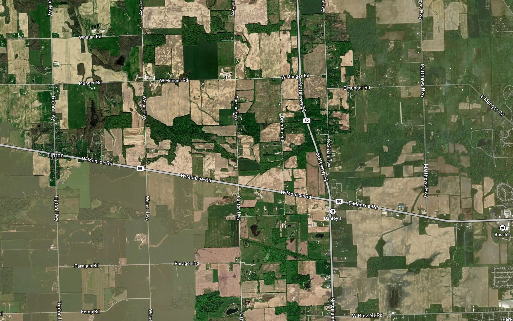 Satellite map of the Taylor Creek